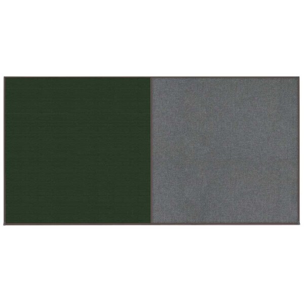 United Visual Products Enclosed Corkboard, 1 Door, 72"x36", 4" Fra UV3411-SATIN-MEDGRY - main